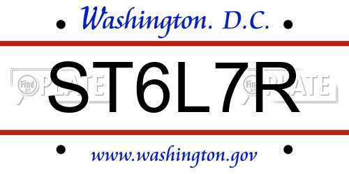 ST6L7R District Of Columbia License Plate
