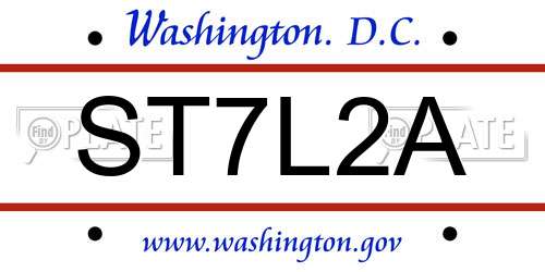 ST7L2A District Of Columbia License Plate