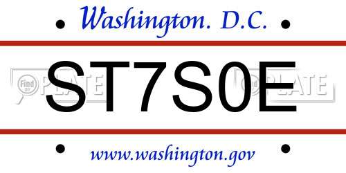 ST7S0E District Of Columbia License Plate