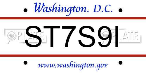 ST7S9I District Of Columbia License Plate