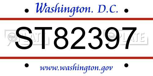 ST82397 District Of Columbia License Plate