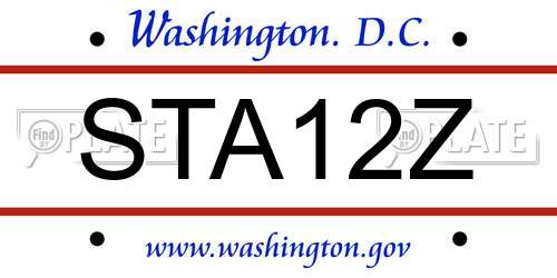 STA12Z District Of Columbia License Plate