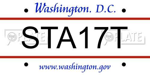 STA17T District Of Columbia License Plate