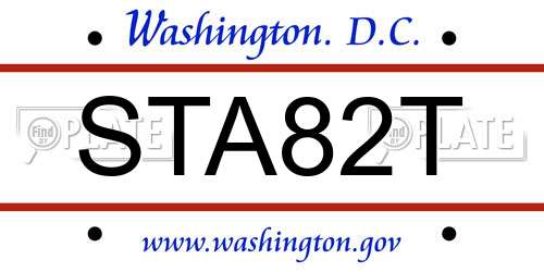 STA82T District Of Columbia License Plate