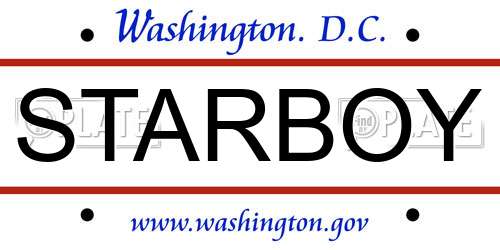 STARBOY District Of Columbia License Plate