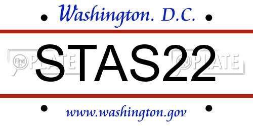 STAS22 District Of Columbia License Plate