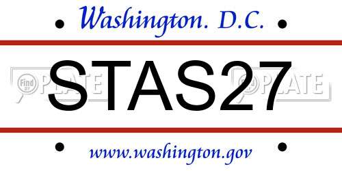 STAS27 District Of Columbia License Plate