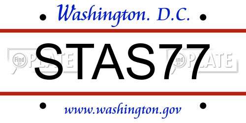 STAS77 District Of Columbia License Plate