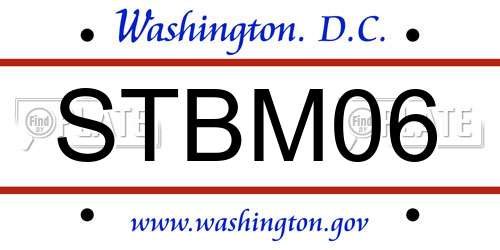 STBM06 District Of Columbia License Plate
