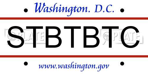 STBTBTC District Of Columbia License Plate