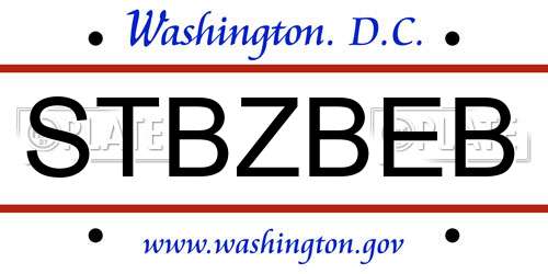 STBZBEB District Of Columbia License Plate