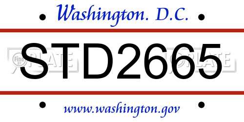 STD2665 District Of Columbia License Plate