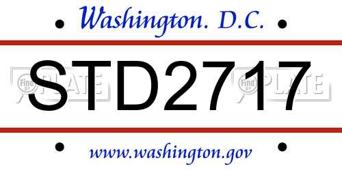 STD2717 District Of Columbia License Plate