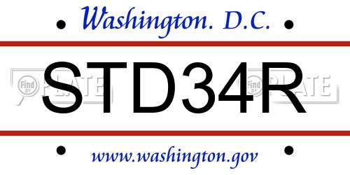 STD34R District Of Columbia License Plate