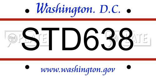 STD638 District Of Columbia License Plate