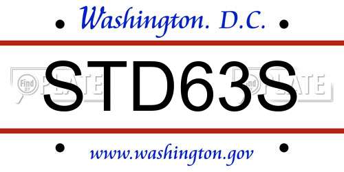 STD63S District Of Columbia License Plate