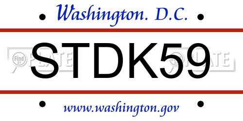 STDK59 District Of Columbia License Plate