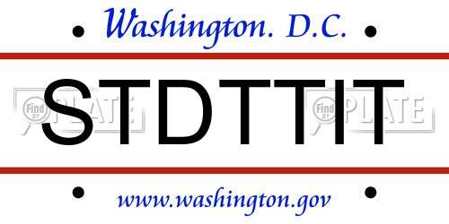 STDTTIT District Of Columbia License Plate