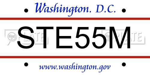 STE55M District Of Columbia License Plate
