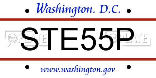 STE55P District Of Columbia License Plate