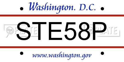 STE58P District Of Columbia License Plate