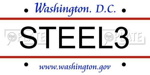 STEEL3 District Of Columbia License Plate
