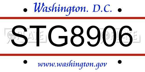 STG8906 District Of Columbia License Plate