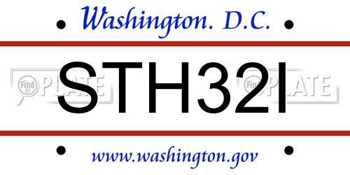 STH32I District Of Columbia License Plate