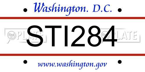 STI284 District Of Columbia License Plate