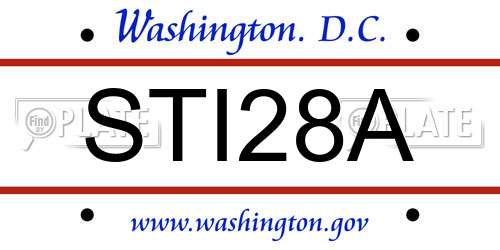 STI28A District Of Columbia License Plate