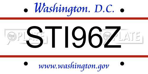 STI96Z District Of Columbia License Plate