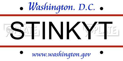 STINKYT District Of Columbia License Plate