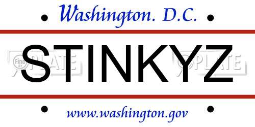 STINKYZ District Of Columbia License Plate
