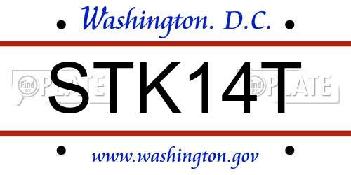 STK14T District Of Columbia License Plate