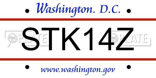 STK14Z District Of Columbia License Plate