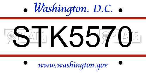 STK5570 District Of Columbia License Plate