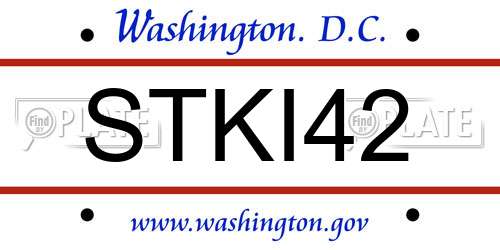 STKI42 District Of Columbia License Plate