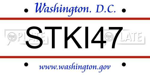 STKI47 District Of Columbia License Plate