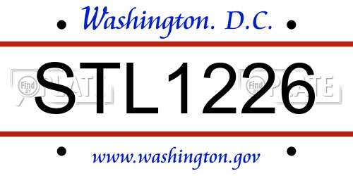 STL1226 District Of Columbia License Plate