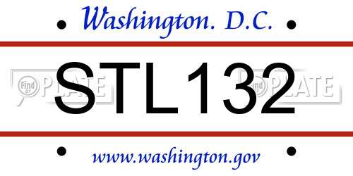 STL132 District Of Columbia License Plate
