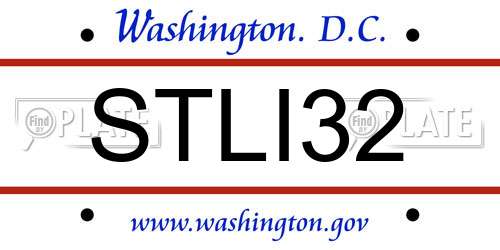 STLI32 District Of Columbia License Plate