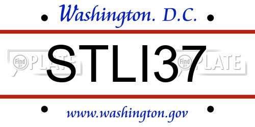 STLI37 District Of Columbia License Plate