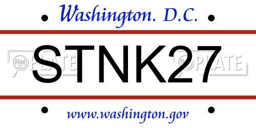 STNK27 District Of Columbia License Plate