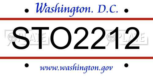 STO2212 District Of Columbia License Plate