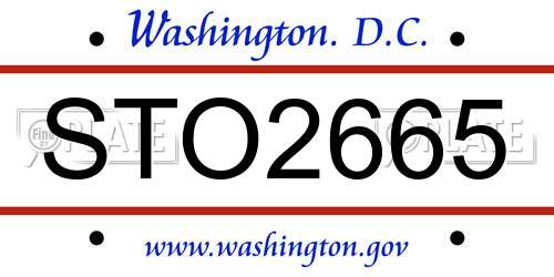 STO2665 District Of Columbia License Plate