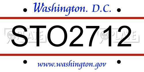 STO2712 District Of Columbia License Plate