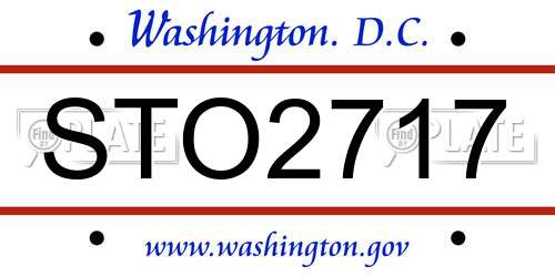 STO2717 District Of Columbia License Plate