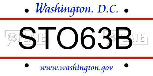 STO63B District Of Columbia License Plate