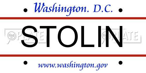 STOLIN District Of Columbia License Plate