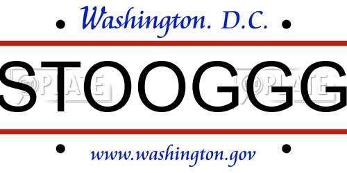 STOOGGG District Of Columbia License Plate